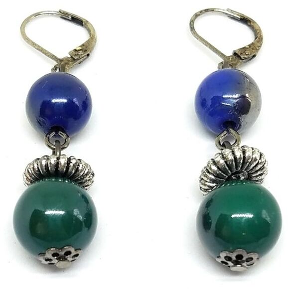 🩵Premier "Dive In" Blue & Green Dangling Earrings - Picture 1 of 8